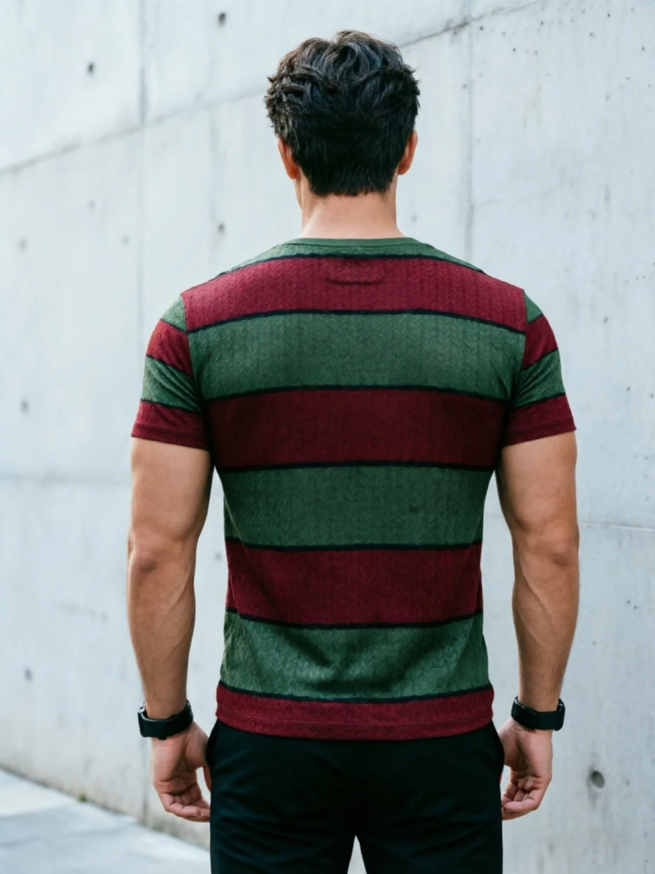 New men's short-sleeve T-shirt, loose-fitting and tailored with printed designs, versatile basic crew-neck top suitable for spri