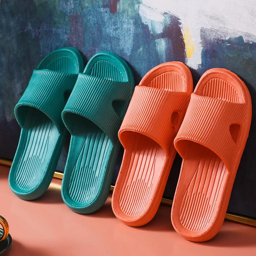 1 Pair Home Slippers Soft Sole Shower Slippers Non-slip Flat Heel Beach Slippers EVA Shower Slides Bathroom Sandals