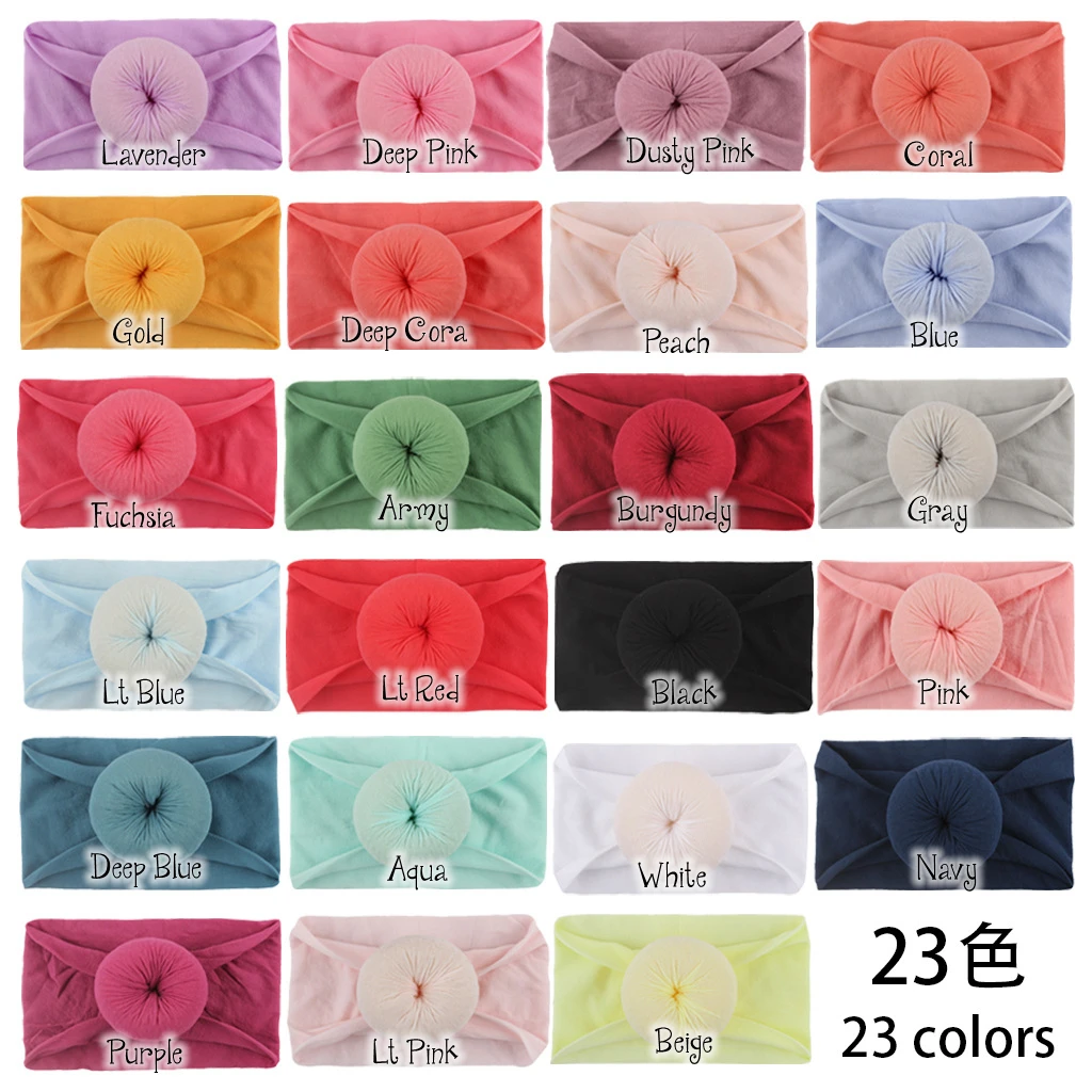 23PC Baby Headband Sets Bow Baby Girl Nylon Headbands Twist Cable Soft Knot Turban Kids Headwear Baby Accessories Hairband