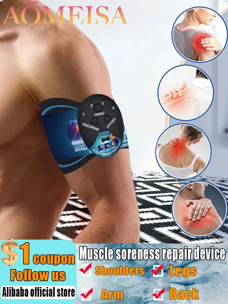 

The intelligent vibrating massager relieves injuries and pain in shoulders, legs, arms, waist and back.