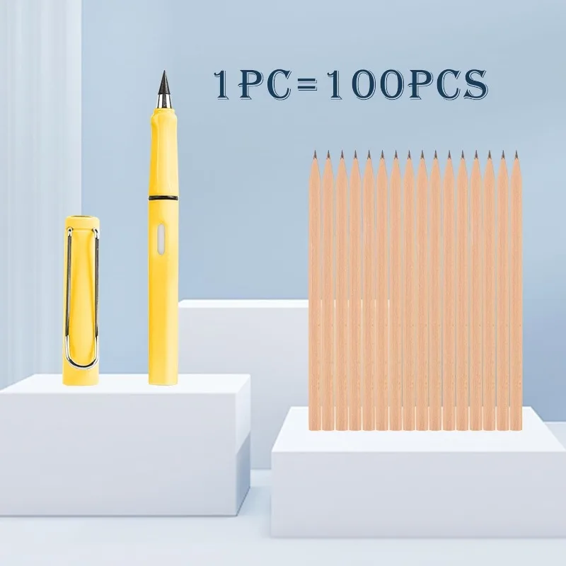 Inkless Pen Pastel Eternal Pencils Pen Tips Reusable Everlasting Writing Pencil for Writing Drawing