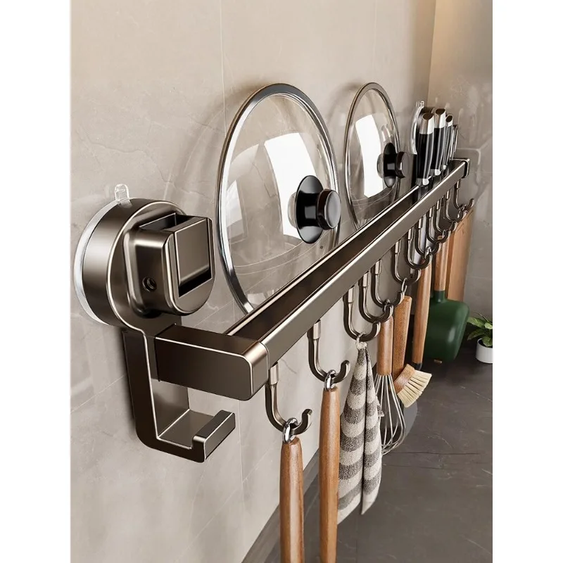 Suction cup, kitchen hook, no punching rack, hanging rod, spatula, knife hanger, wall hanging storage rack