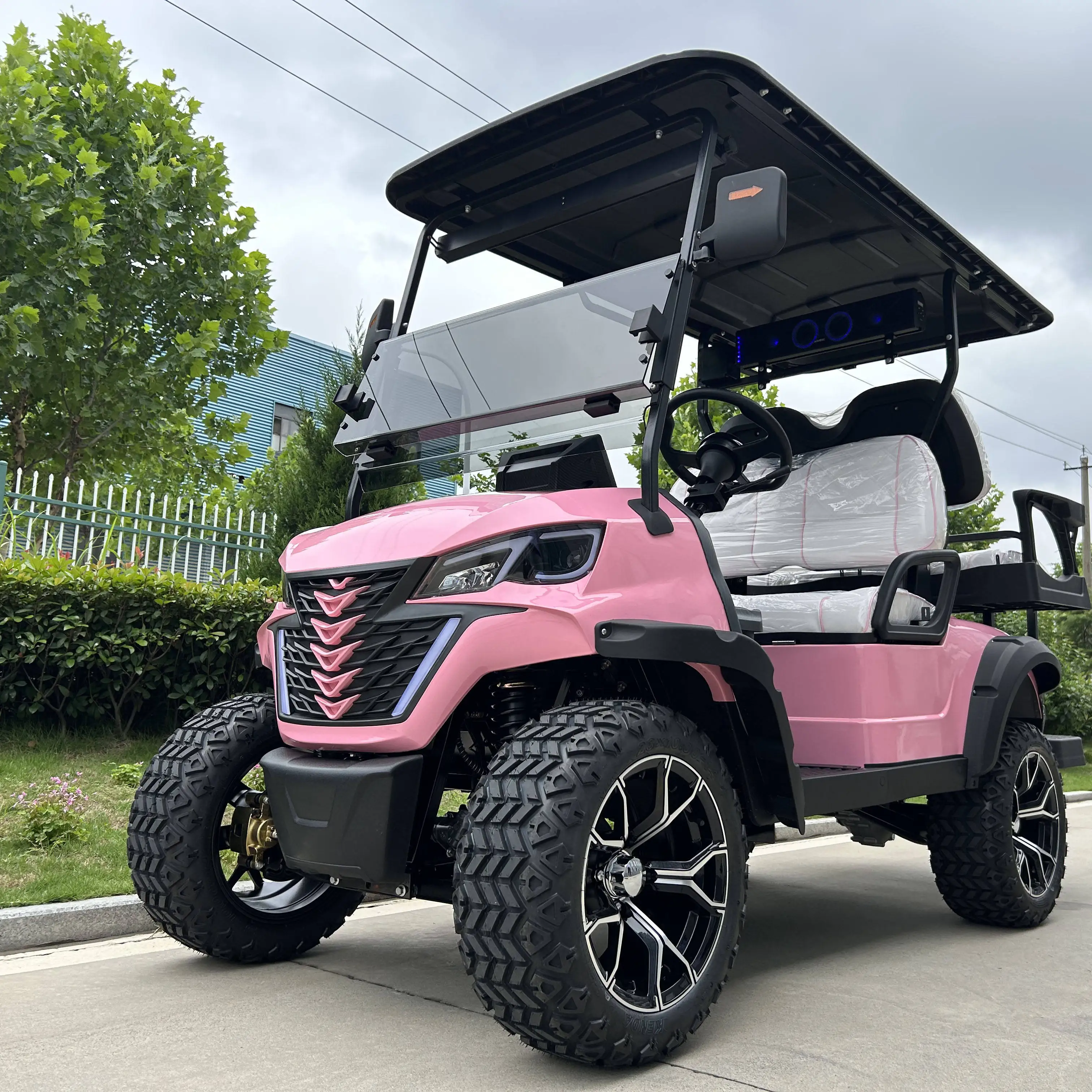 Custom 4 Seat Electric Offroad Tourist Utility Patrol Buggy Independent Suspension Lifted Golf Carts With Lcd Screen