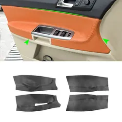 VW POLO için 2004 2005 2006 2007 2008 - 2011 Hatchback/Sedan 4 adet mikrofiber deri iç kapı paneli kapak koruma Trim