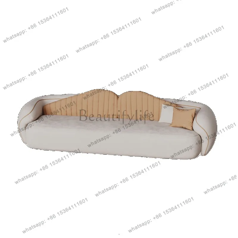Factory Direct Sales Nordic Cream Style Beauty Salon Sofa Modern Clothing Store Lounge Straight Row Sofa Hotel Reception Office