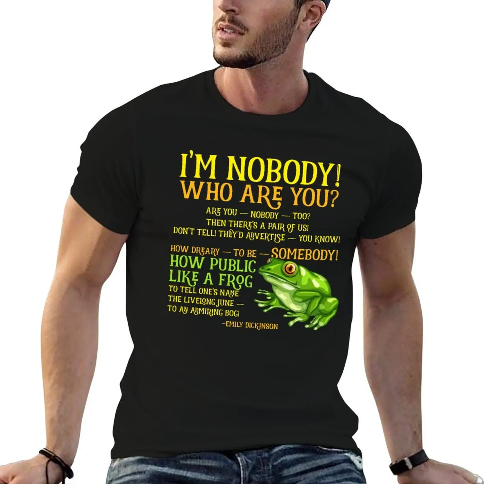 T-shirt avec poème « I'm Nobody » d'Emily Dickinson, T-shirt assorti pour les vacances