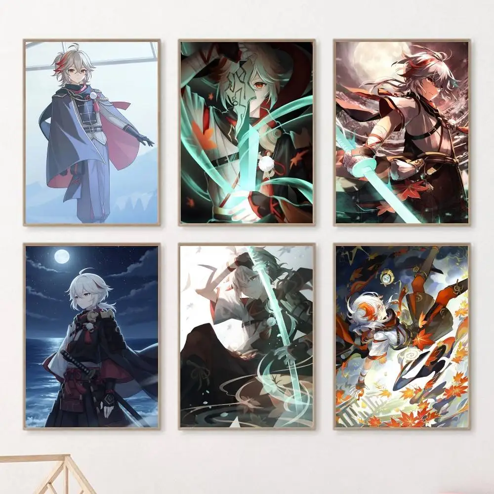 Game Genshin Impact Kaedehara Kazuha Posters HD Print Vintage Wall Art Decor for Home Study Room