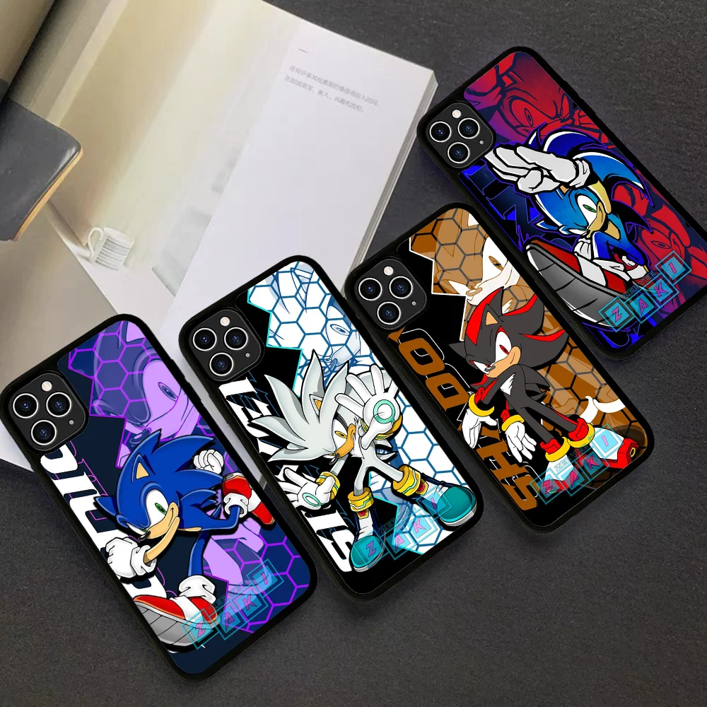 Anime Cartoon S-Sonics H-Hedgehogs Phone Case Silicone PC+TPU For Samsung S10 20 30 22 23 24 Plus Lite Ultra Cover