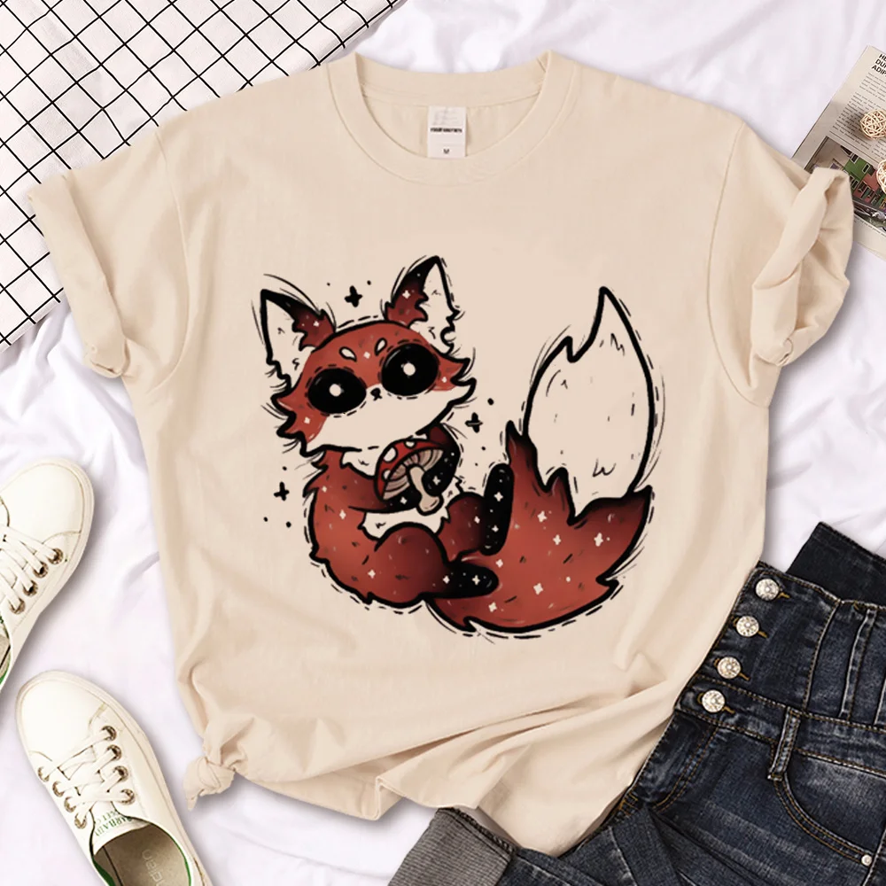 Fox t-shirts women Japanese summer anime t shirt female anime harajuku manga clothes