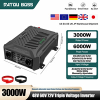 DATOUBOSS 48V 60V 72V Triple Voltage Inverter Continuous Power 3000W Adjustable Frequency 50Hz/60Hz Pure Sine Wave Car Inverter