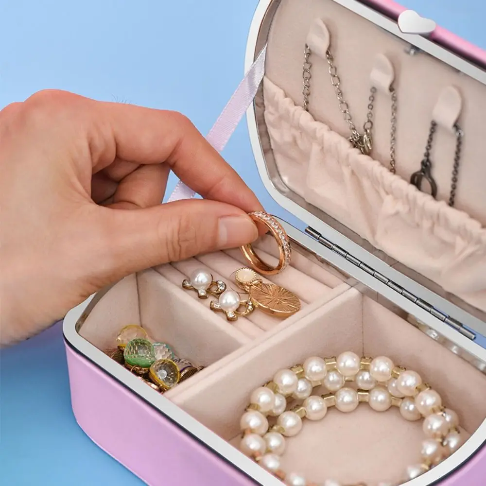 

Portable PU Leather Jewelry Packing Box Dustproof Organizer Jewelry Storage Case Necklace Bracelet Jewelry Display Box For Home