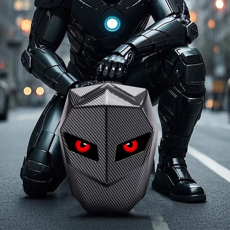 

Rider Motorcycle LED Backpack Light Bluetooth Carbon Fiber School Bag Hardshell Motorcycle Riding Full Helmet Backpacks Rugzak