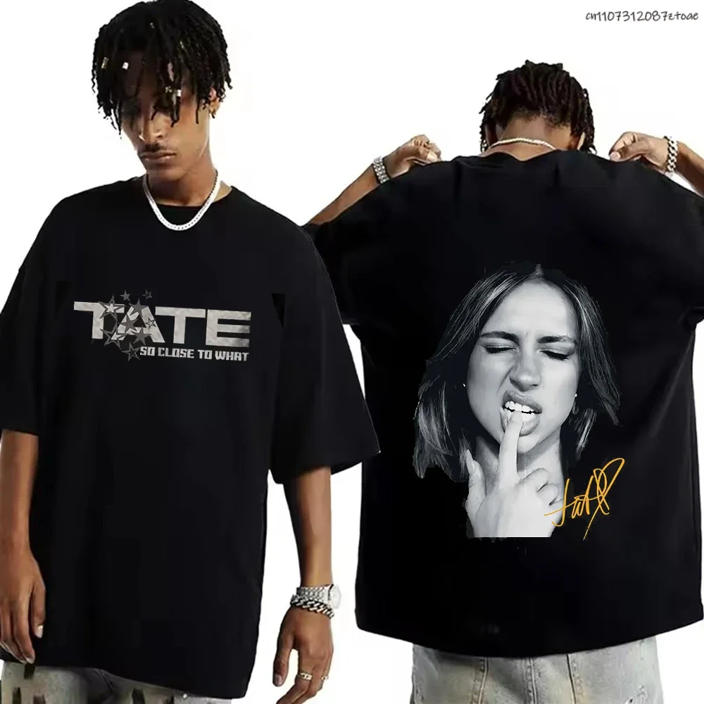 

2026 Singer Tate Mcrae T8 Music T Shirts Men's Women Vintage T-shirt Summer Cotton Oversized Short Sleeve Tee Tops for Fans Gift