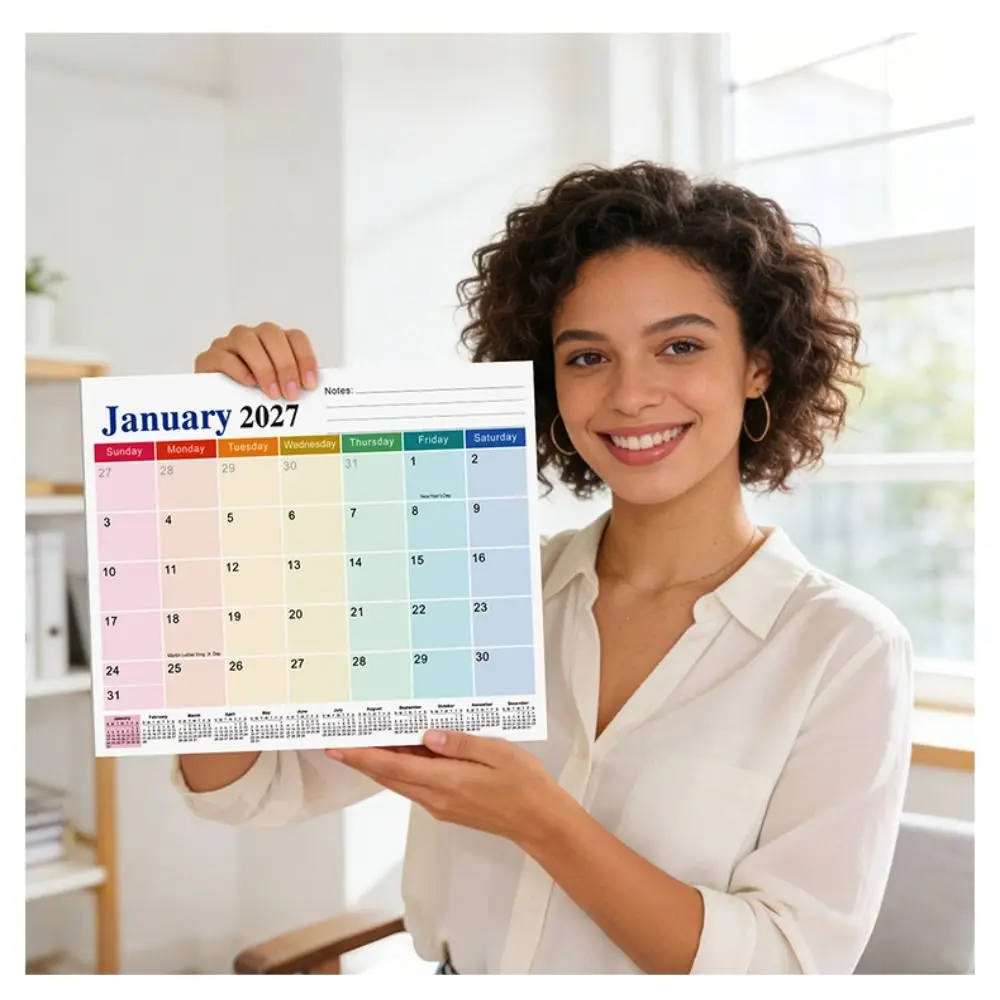 Magnetic Backing Magnetic Fridge Calendar Monthly Planner Eco-Friendly Paper Wall Planner Calendar Creative 2027 Calendar