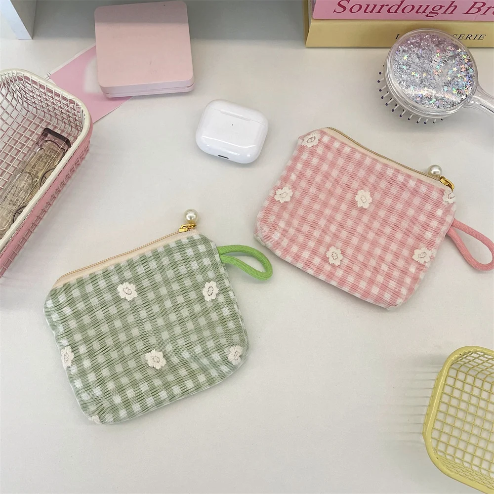 กระเป๋าใส่เหรียญปักลูกไม้, กระเป๋าตาข่ายแบบพกพา, กระเป๋าแต่งหน้าลิปสติก, กระเป๋าคัดแยกเบ็ดเตล็ด