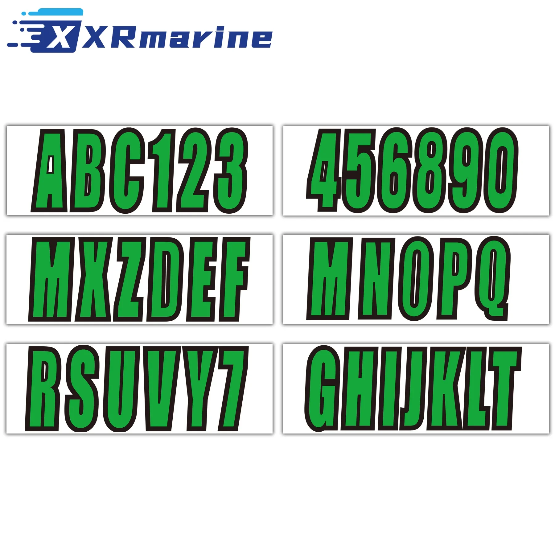 

Sticker Decal for Boat letter and number registration 4 Sets of A-Z & 0-9 Green