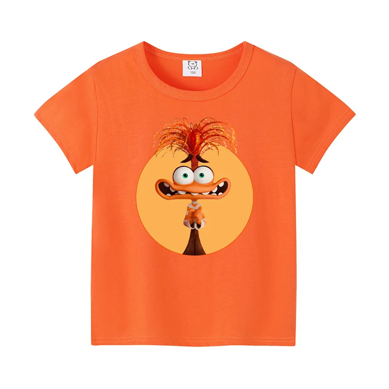 Inside Out 2 Disney Children T Shirt Boys Girls Clothes Tops Cotton Short Sleeve Summer Cartoon Anime Kids Cute Birthday Gifts