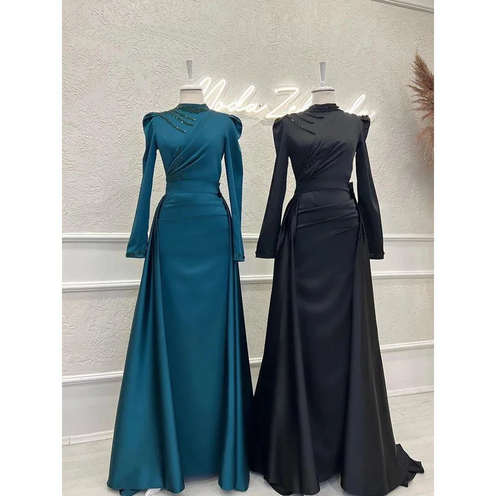 Vestidos longos muçulmanos para mulheres, vestidos de noite high-end, Abaya árabe, luxo e elegante, Dubai