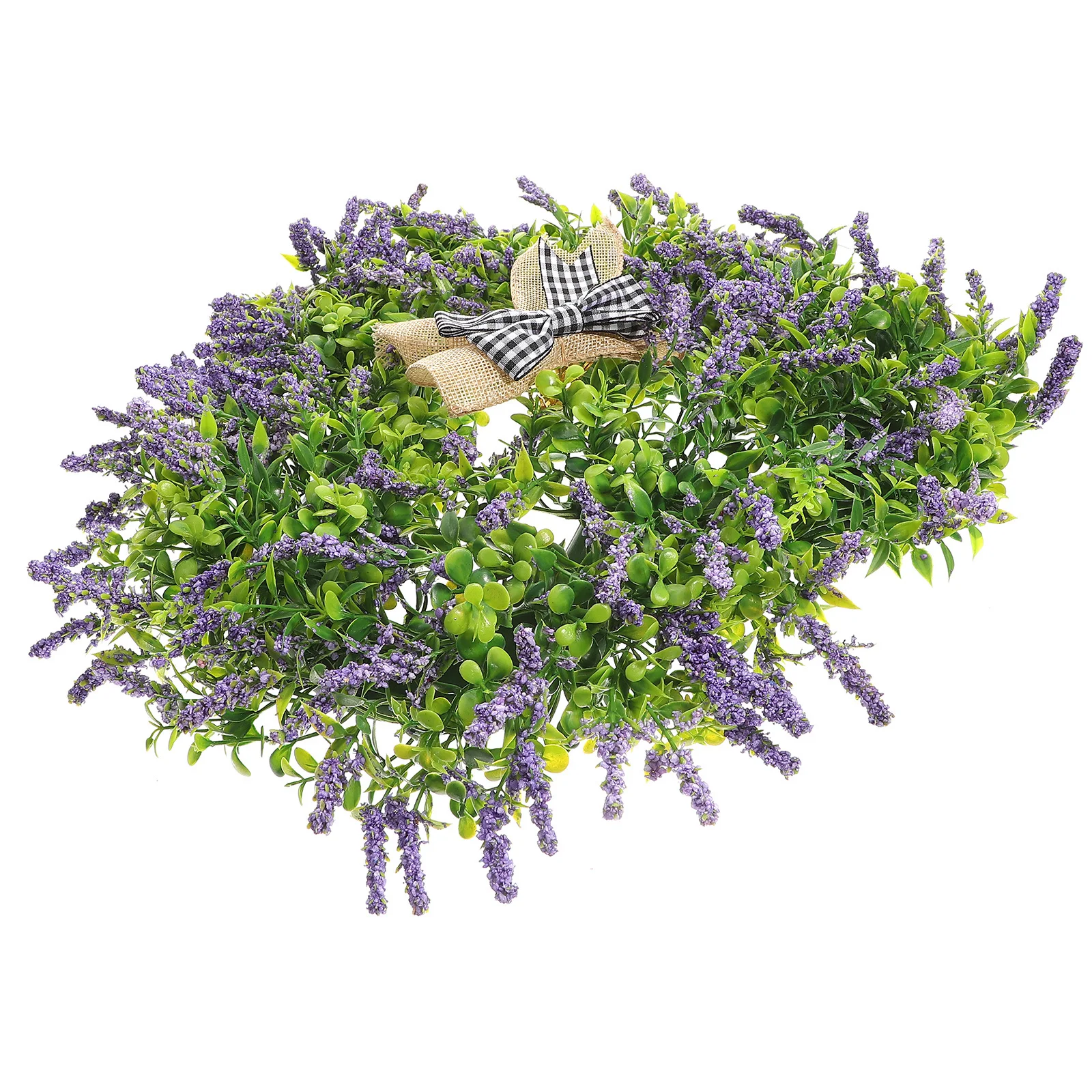 

Fake Lavender Heart Wreath Elegant Color Lifelike Plastic Flower Wreath Door Wall Hanging Wedding Party Decoration Gift
