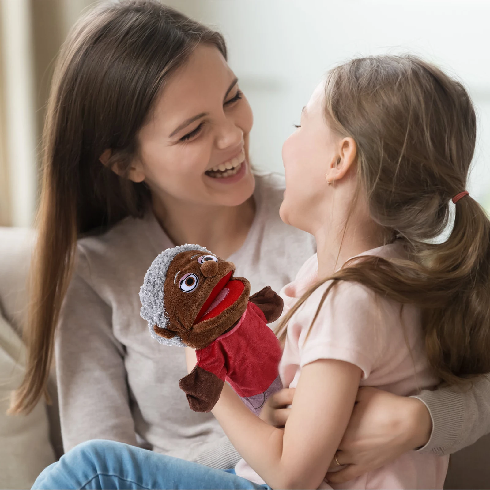 

Hand Puppet Props Family Member Toy Lifelike Story Puppets Cotton Figure Storytelling Toys Child