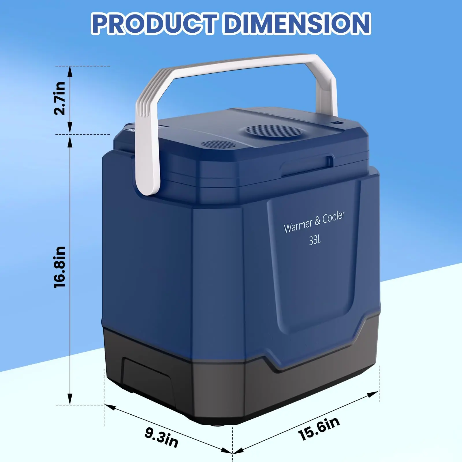 35 Quart (33 L) Electric Cooler & Warmer, Portable Car Refrigerator With Automatic Locking Handle, 12V Car Cooler for Vehicle & Trucks, 110V AC Home Power Cord, Plug In Coolers