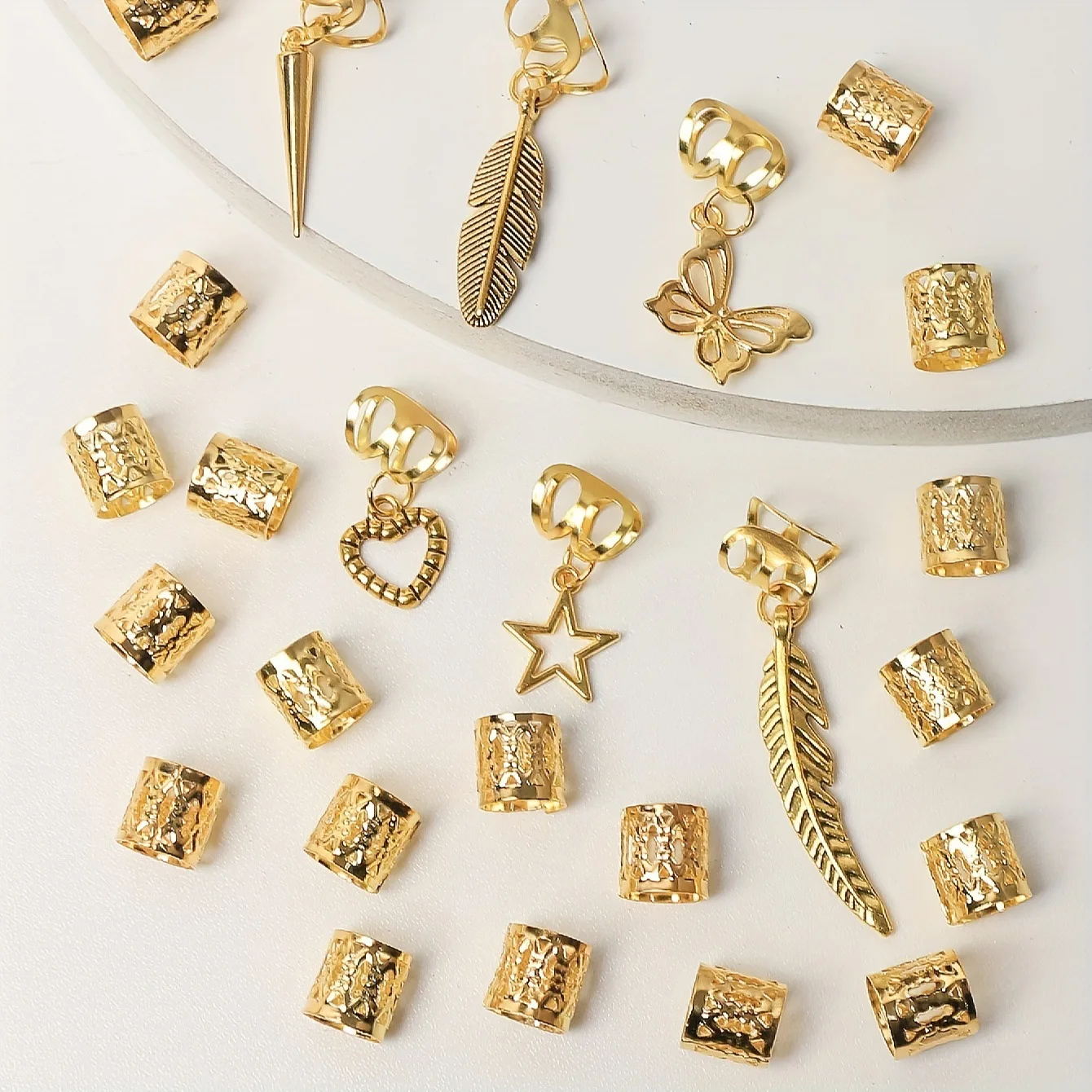 

Fashion 26 Piece Ancient Chinese Style Dreadlock Hair Ring Set for Braid Extension Accessory
