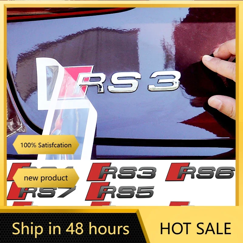 

3D ABS-наклейка на задний багажник автомобиля, декоративный значок, аксессуары для Audi RS3 RS4 RS5 RS6 RS7 RS8, эмблема A3 A4 B8 8P 8V B6 A5 A6