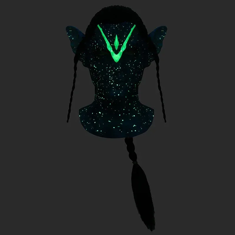 Aar neytiri jake sully cosplay máscara de látex cabeça capa festa de halloween cosplay traje adereços máscara de látex para adultos