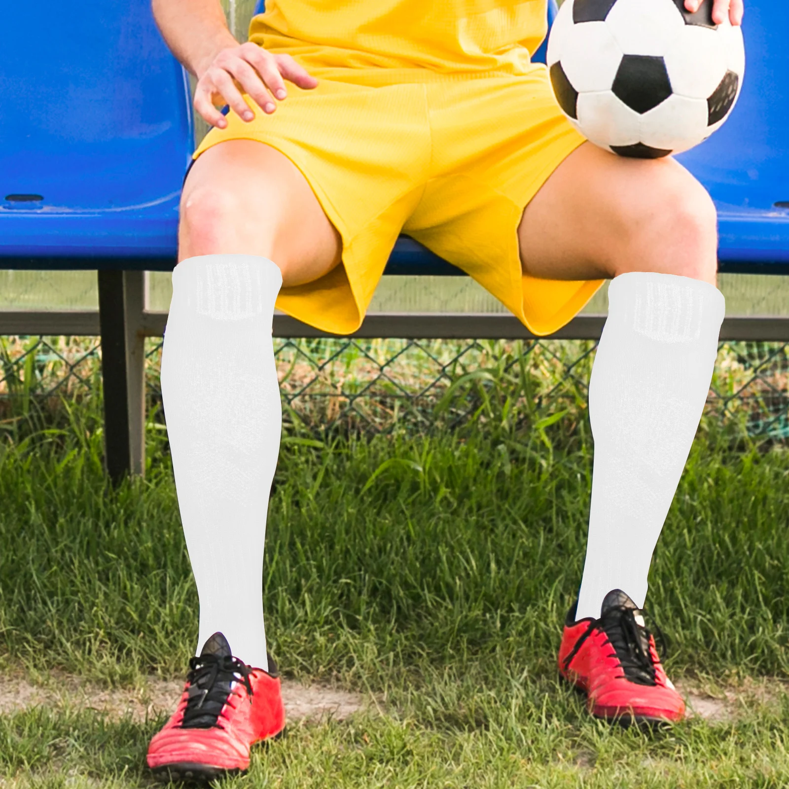 زوجان من جوارب كرة القدم، جوارب ضغط، مستلزمات رياضية، تصميم عالي المتانة وجيد التهوية، دعم العضلات