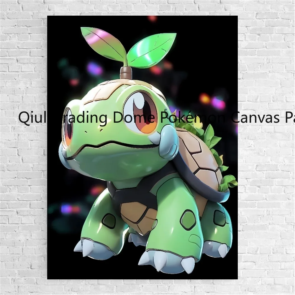 Japanische Anime Peripherie Pokemon Poster Dekor Bulbasaur Squirtle Wand kunst Aquarell Leinwand Malerei moderne Raum dekor Bild