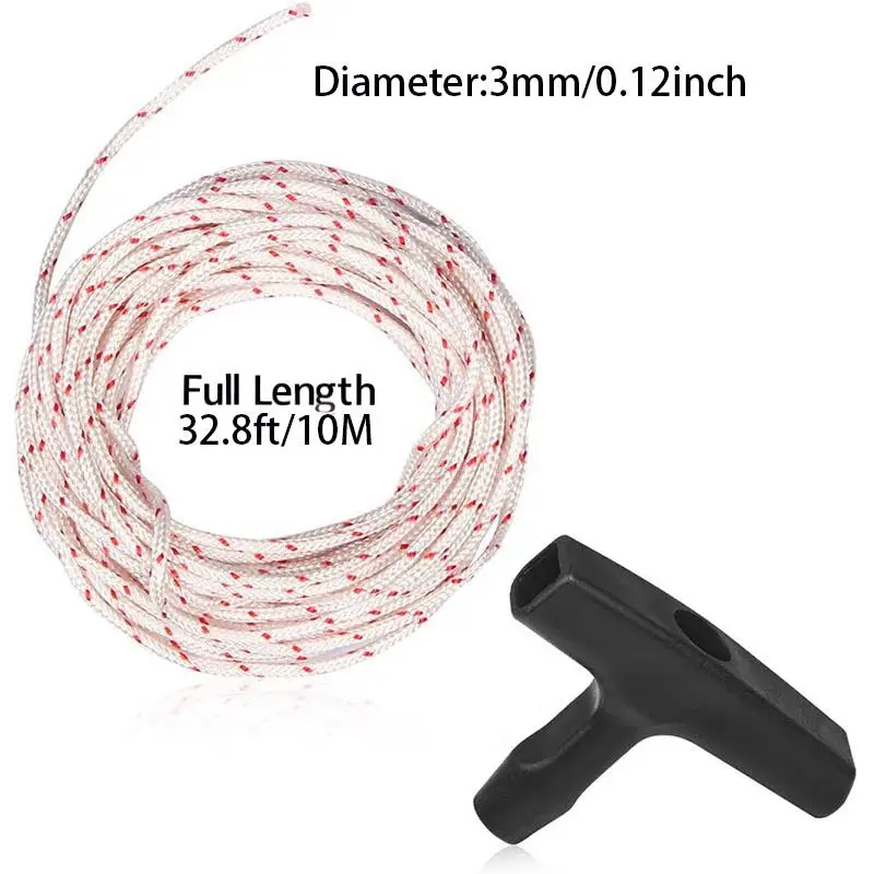 1 Set Recoil Starter Handle & Rope Kit - High-strength Nylon Rope, for Lawn Mowers, Chainsaws, Trimmers and Brush Cutters