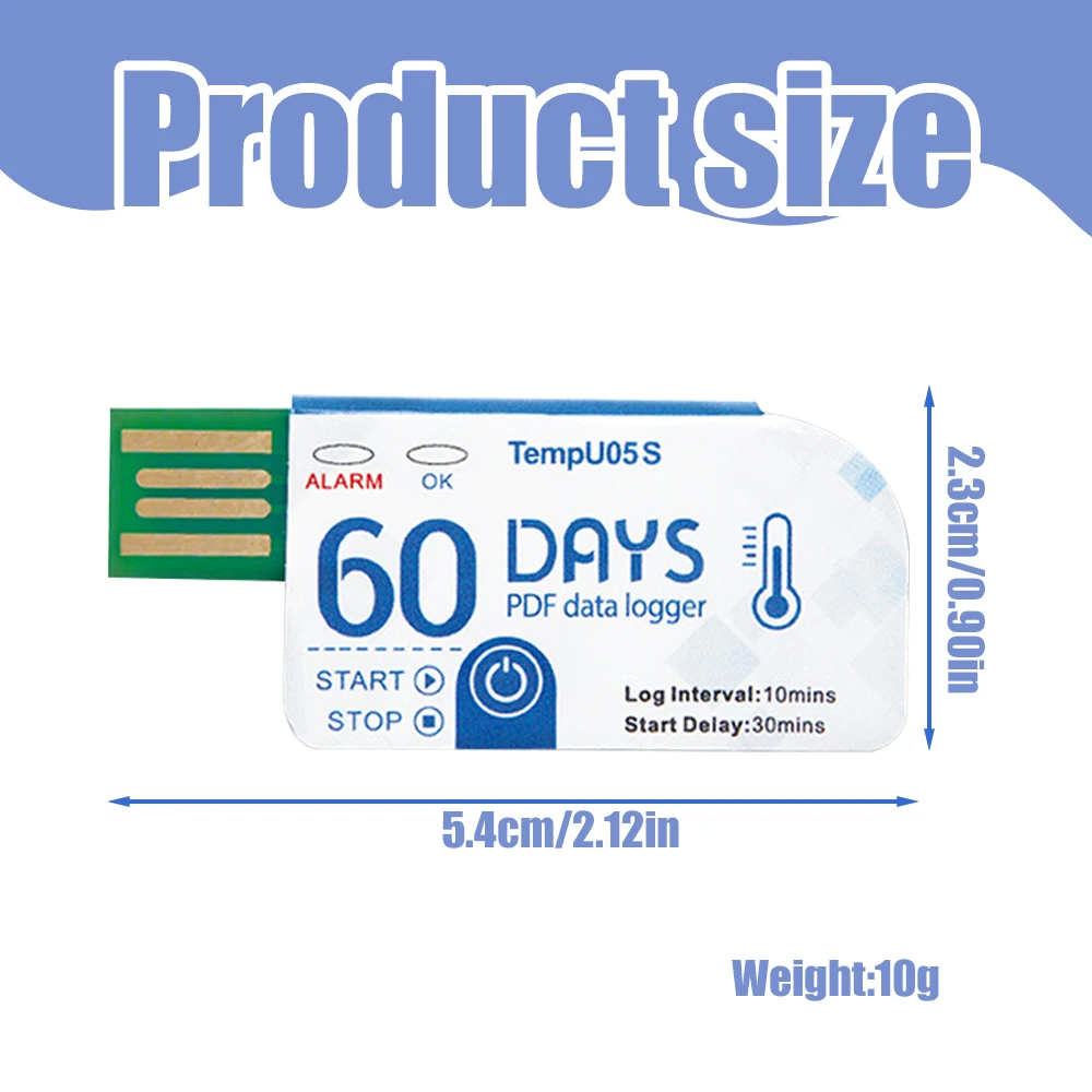 TempU05S Temperature Data Logger Disposable USB Temperature Recorder PDF Report 60 Days For Cold Chain Storage Transport image 6