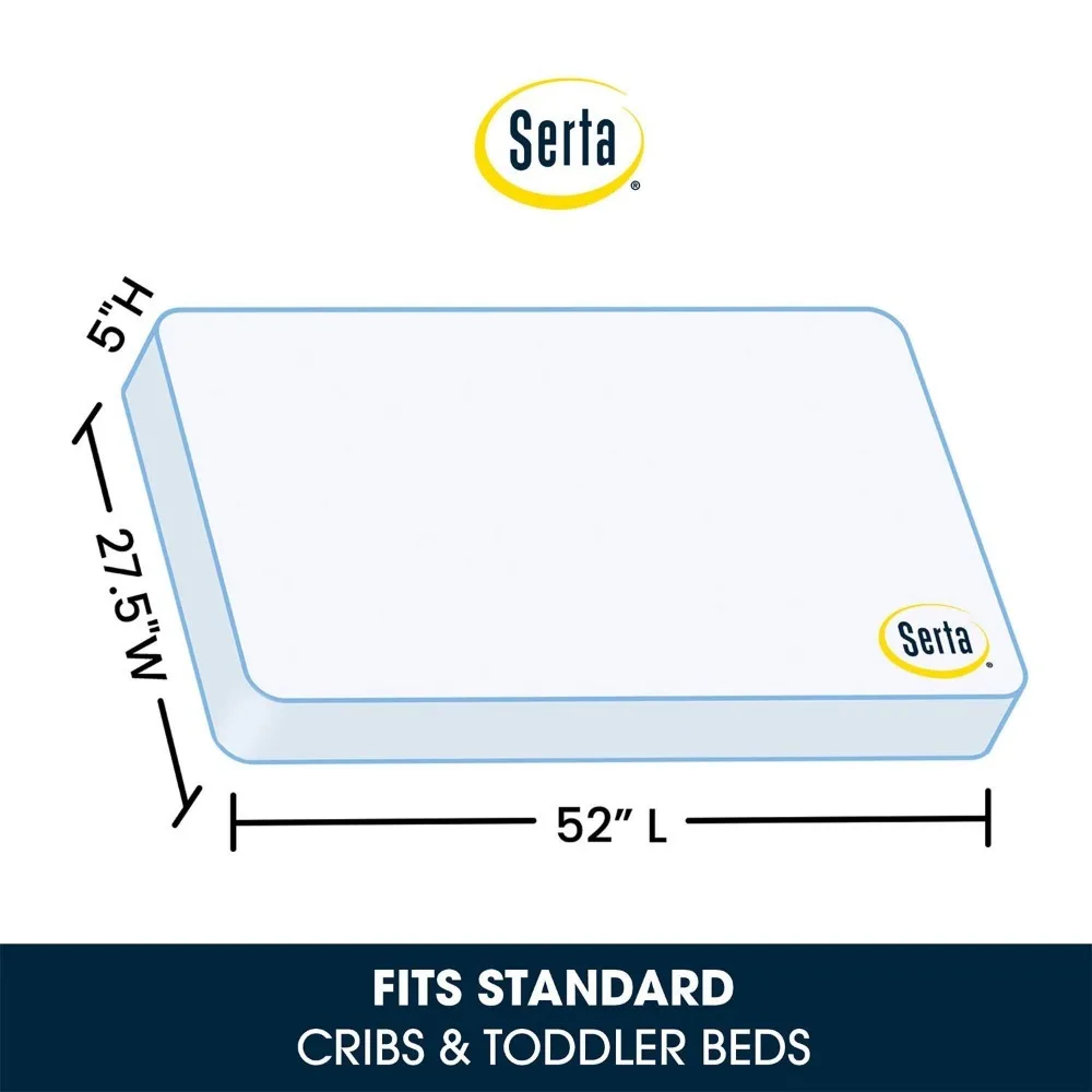 2023 New 4-in-1 Convertible Crib,  Dual Sided Recycled Fiber Core Crib and Toddler Mattress