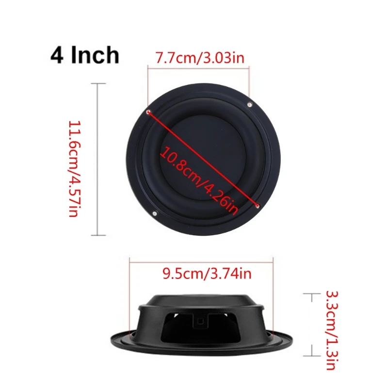 Universal Woofer Radiator Bass Passive Speaker 2/3/4inch Low Frequency Loudspeaker Diaphragm Vibration Plate DIY