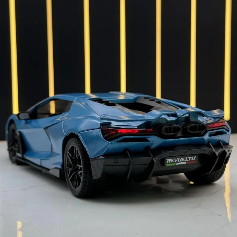 Simulation 1:24 Lambo Revuelto Alloy Super Car Model Sound Light Collective Miniature Voiture Children Boy Diecast Toy Vehicle