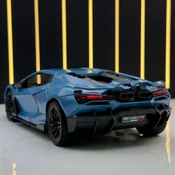 Diecast Alloy Model Of 1:24 Scale Lambo Revuelto Car Model Sound Light Collective Miniature Voiture Children Boy Birthday gift