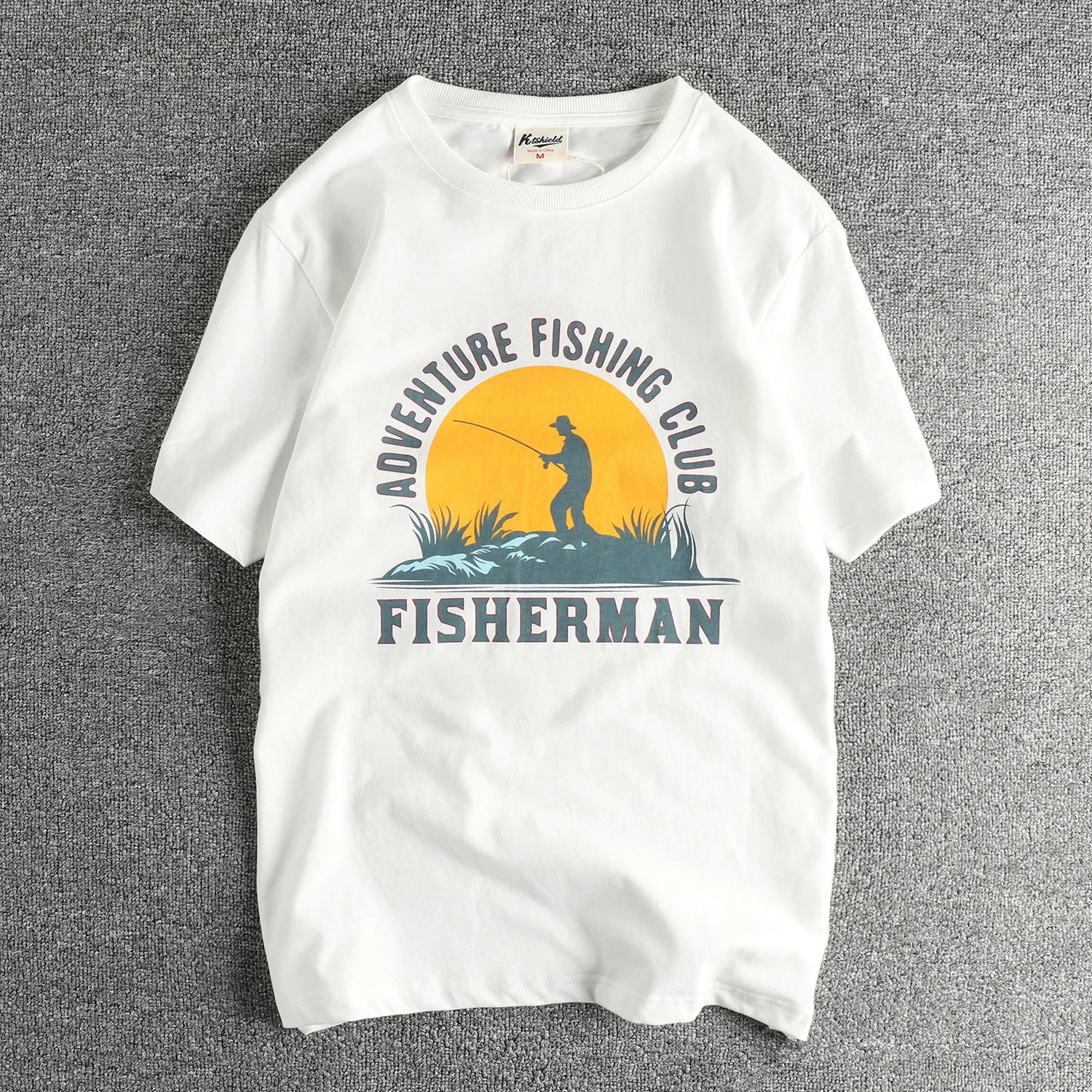 Summer New American Retro Short-sleeved O-neck Letter Printed T-shirt Men's Fashion Simple 100% Cotton Washed Casual Sport Tops
