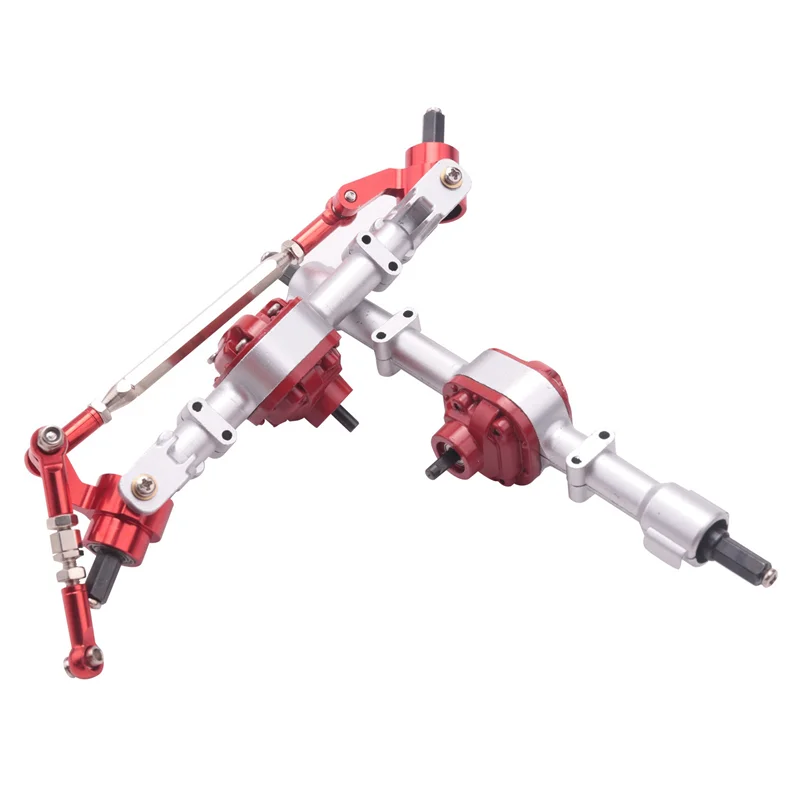 AS96-6X RC coche eje completo delantero y trasero para MN D90 D91 D96 D99S MN90 MN96 MN99 MN99S 1/12 RC piezas de actualización de coche, Plata