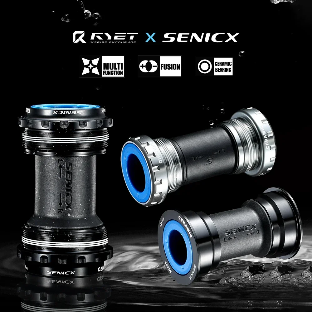 

RYET Senicx Ceramic Bottom Bracket 24/29mm Press Fit Threaded BB for MTB Road Bike Ultralight Cycling Bicycle Parts