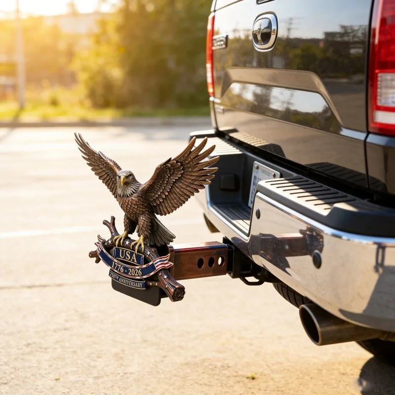Independence Day decoration Eagle brand trailer hook cover resin handicraft decoration, suitable for novel outdoor products such as 2-inch receivers, anniversary car hook supplies