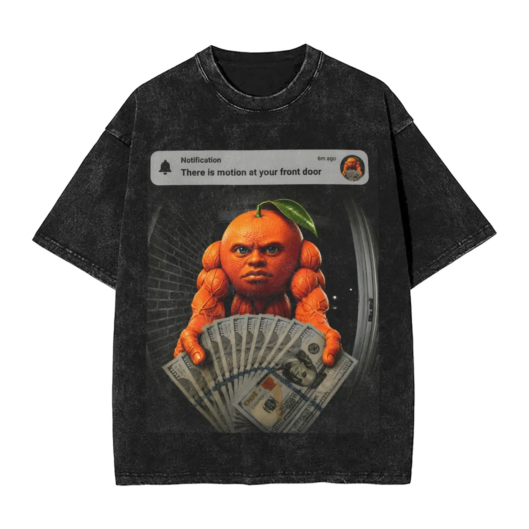 Summer Din Dun Motion At Your Front Door Brainrot Udin Din Humor  Washed Shirts Merch Harajuku T-Shirt  for Men Women Tee