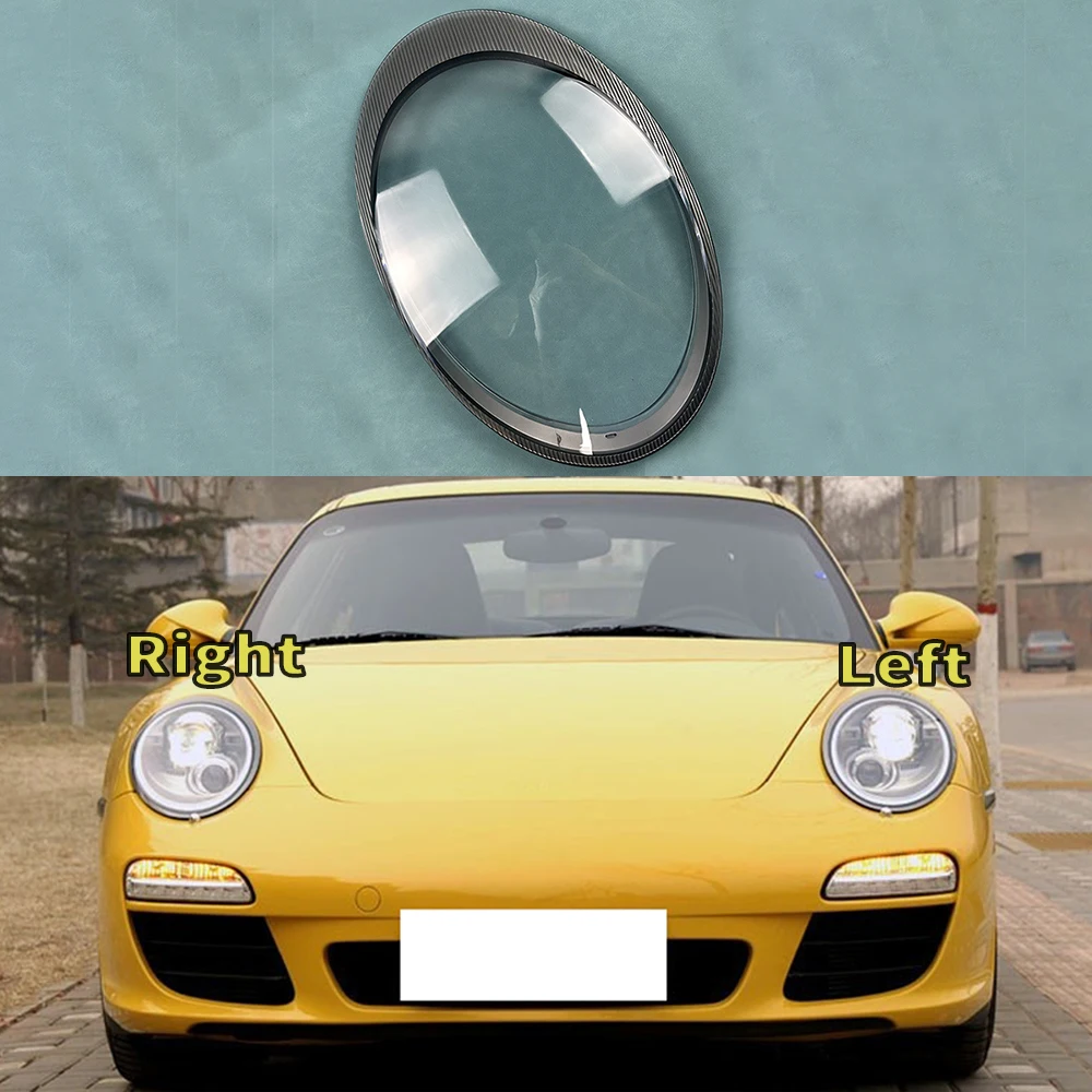 

For Porsche 911 2005-2011 Front Headlight Cover Transparent Lamp Shade Headlamp Shell Lens Plexiglass Replace Original Lampshade