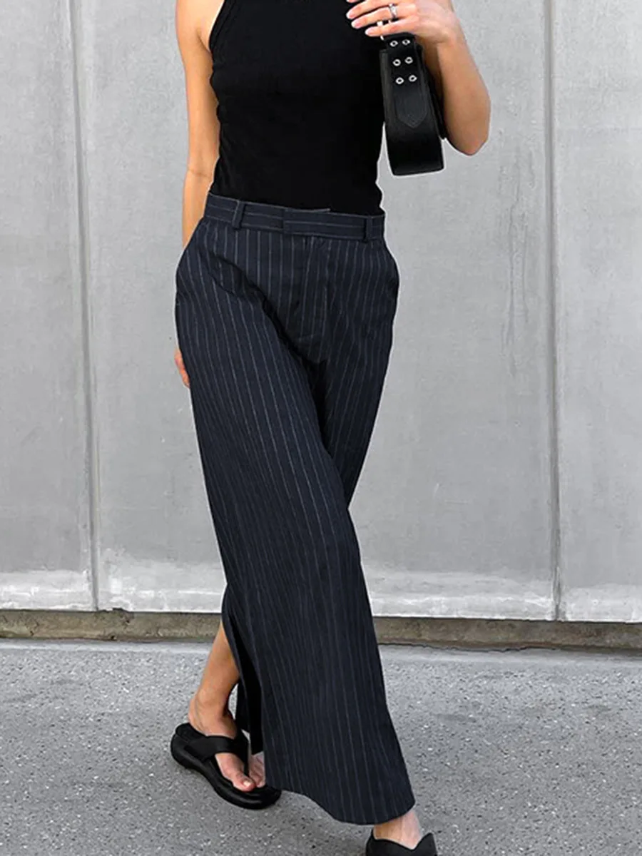 Abito da abito dritto slimfit con gonna a righe alla moda per pendolarismo francese per le donne Gonne a trapezio professionali autunnali