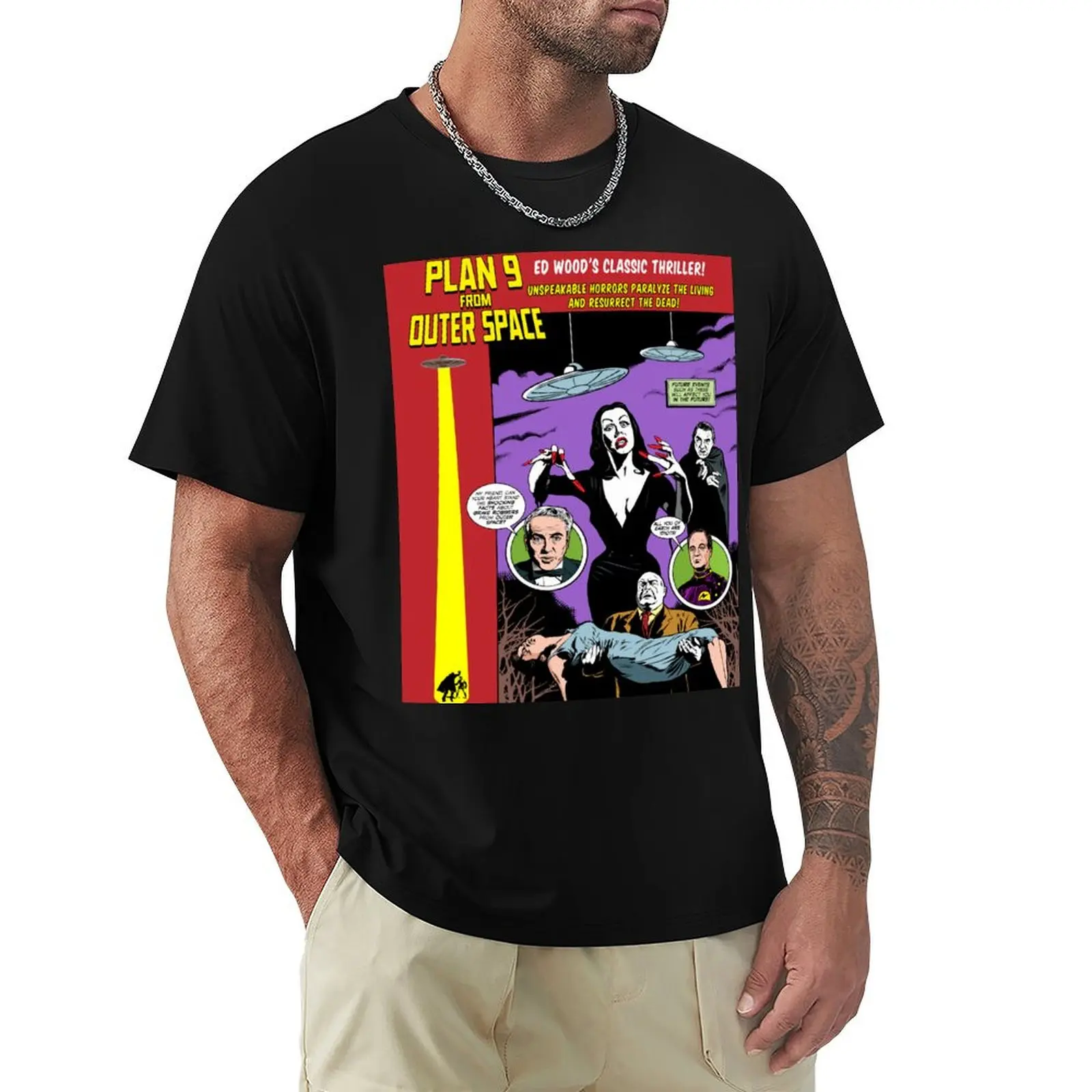 

Plan 9 From Outer Space T-Shirt plain oversize t-shirts man quick-drying Louboutins tshirts for men