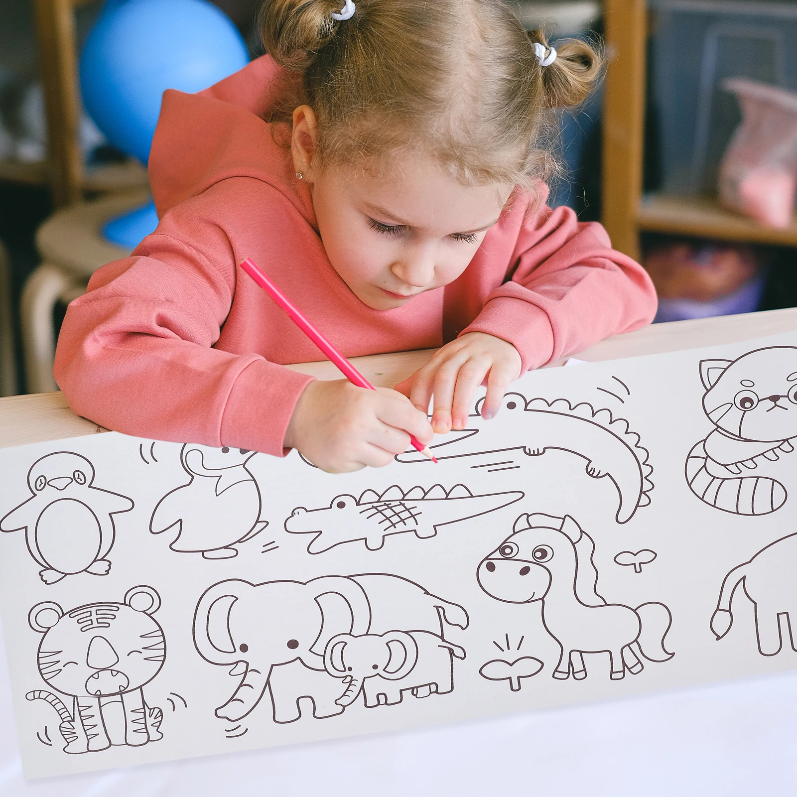

Coloring Poster Drawing Paper Poster Decor Large Size Graffiti Wall Scroll Toys Children Scene Art Supplies