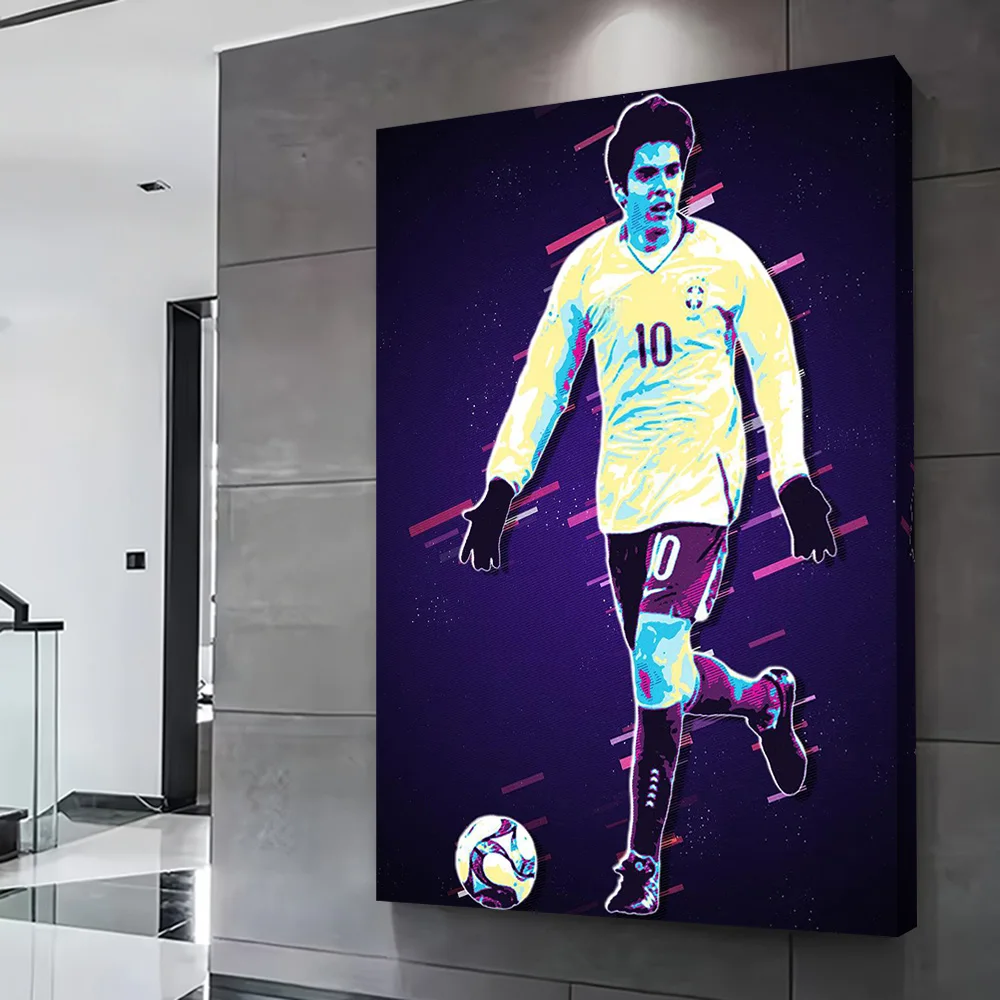 Soccer Player in Retro Style Printing Poster Custom Pictures Wall Art Canvas Painting Gift for Decoration Living Room Wand Deko