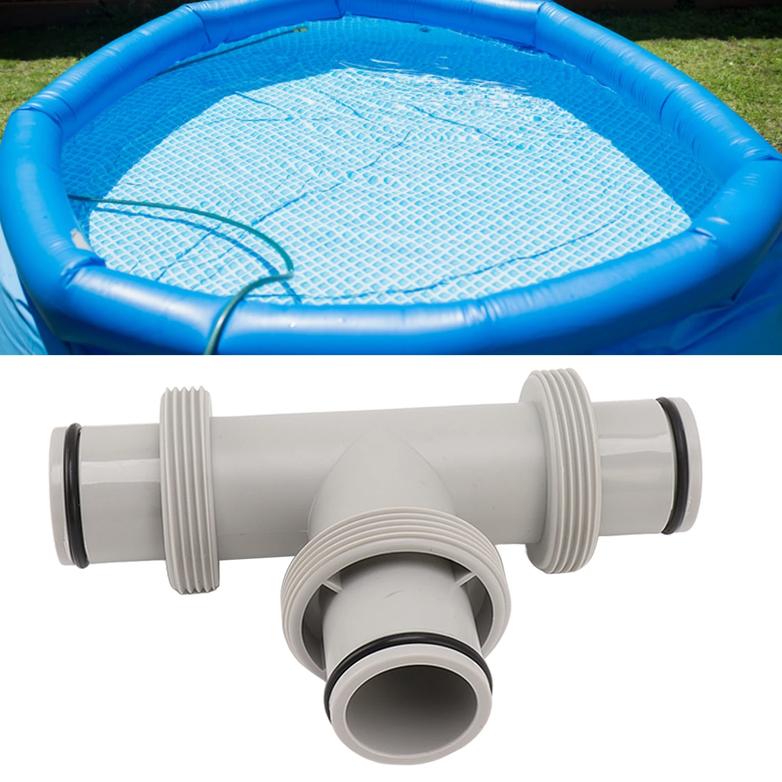 2 In 1 T Shape Split Swimming Pool Hose Plunger Valve Replacement Fitting For Pool Pump Filter Circulation System Maintenance