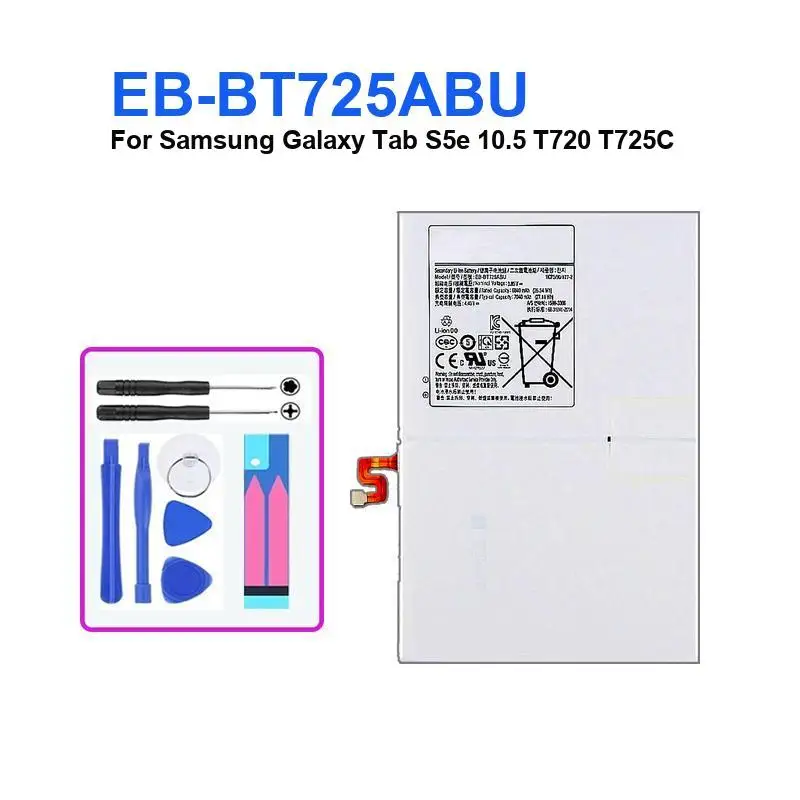 

Аккумулятор для Samsung GALAXY Tab S 8.4 S2 8.0 T715 S4 10.5 T830 S5e S3 9.7 T810 S9 S7plus 12.4 S9FE SM-X510 X810 X816