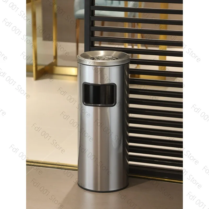 Suitable for Stainless Steel Hotel Lobby Trash Can, Bank Smoke Extinguisher with Ashtray Outdoor Smoking Area Elevator