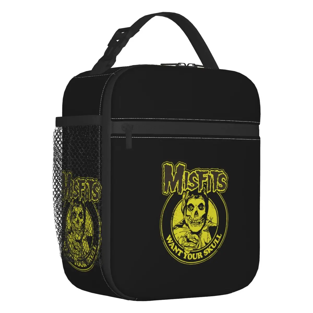 Horror Rock Roll Misfits Skull Insulated Lunch Bag for Women Leakproof Heavy Metal Cooler Thermal Bento Box Office Picnic Travel